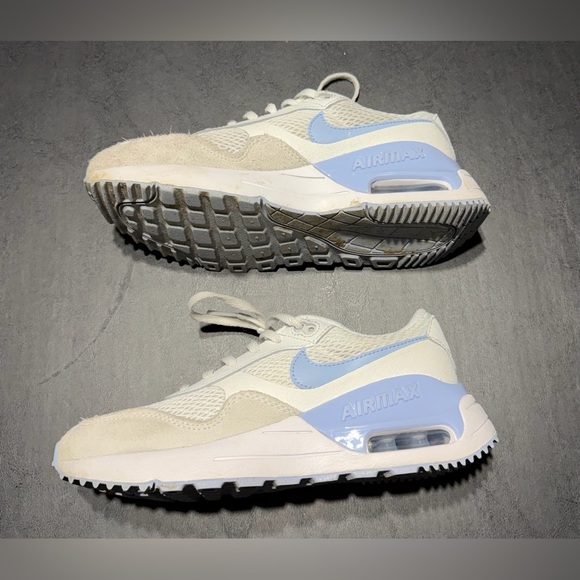 Girls Size 3 1/2 Nike Air Max Grey and Blue Like New - Picture 2 of 4